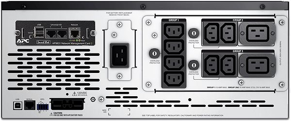 Uninterruptible Power Supply APC Smart-UPS X 2200VA Rack/Tower, LCD 200-240V with network card Back page