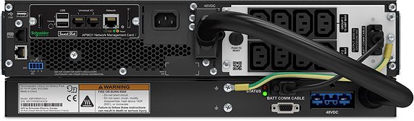 Uninterruptible Power Supply APC Smart-UPS SRT Li-Ion 1000 VA RM 230V rack-mount, network card Back page