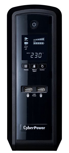 Záložný zdroj CyberPower GreenPower PFC Sinewave UPS 1300 VA/780 W – SCHUKO, USB, RS-232, LCD displej, lineinteracti Screen