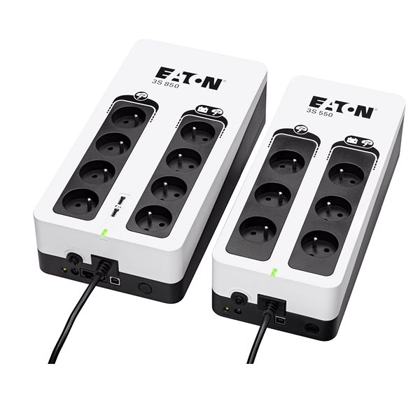 Notstromversorgung EATON UPS 3S 700 FR Tower - USB - USB-Ladegerät Seitlicher Anblick