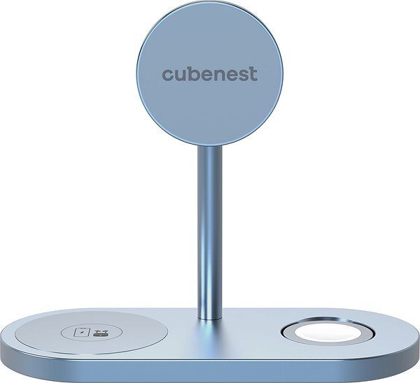 Töltőállvány CubeNest S313 Pro 3 az 1-ben vezeték nélküli mágneses töltő MagSafe rögzítés támogatásával Kék ...