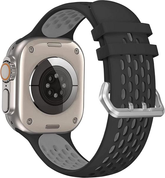 Remienok na hodinky Cubenest Silicone Sport Band BLACK with Grey (42 – 49 mm) ...