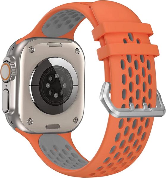 Remienok na hodinky Cubenest Silicone Sport Band ORANGE with Grey (42 – 49 mm) ...