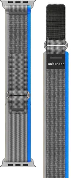 Armband Cubenest Trail Loop GREY with blue/white (42-49mm) ...