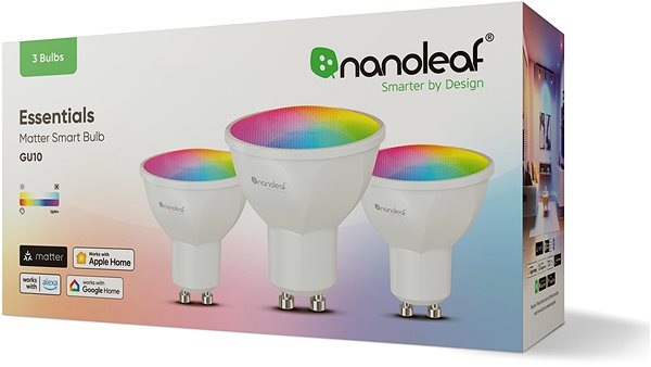 LED izzó Nanoleaf Essentials Smart Matter GU10 Bulb 3PK ...