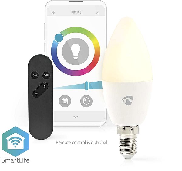 LED žárovka Nedis chytrá LED žárovka WIFILRC10E14 Vlastnosti/technologie
