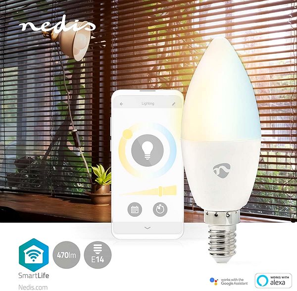 LED-Birne NEDIS intelligente LED-Glühbirne WIFILRW10E14 Lifestyle 2