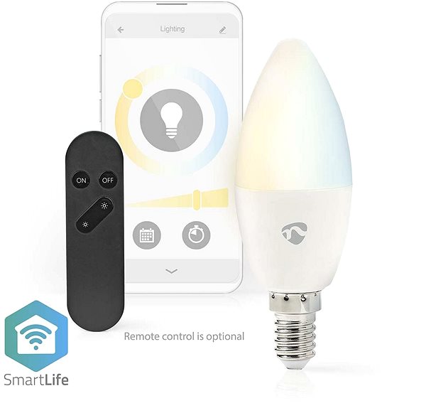 LED žárovka Nedis chytrá LED žárovka WIFILRW10E14 Vlastnosti/technologie