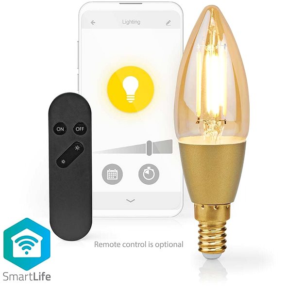 LED žárovka Nedis chytrá LED žárovka WIFILRF10C37 Vlastnosti/technologie