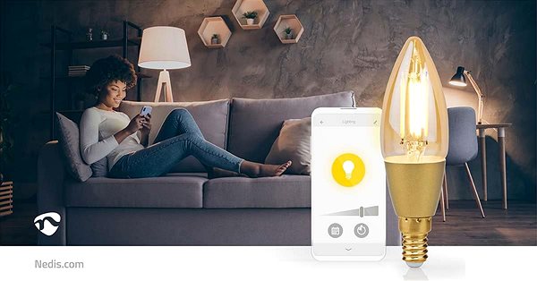 LED žárovka Nedis chytrá LED žárovka WIFILRF10C37 Lifestyle
