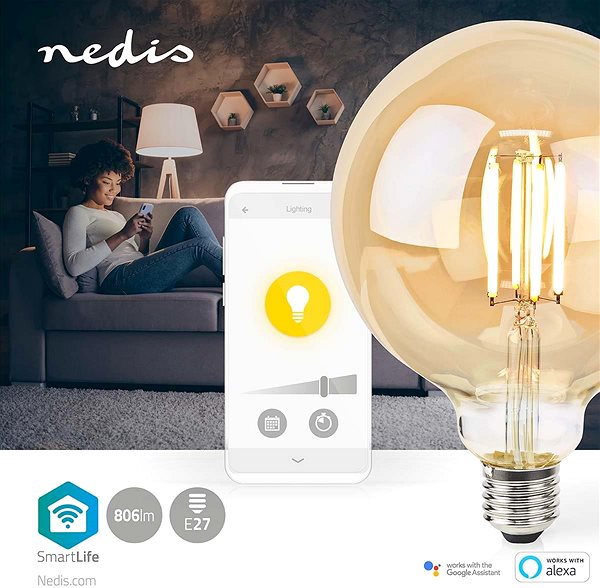 LED žiarovka NEDIS inteligentná LED žiarovka WIFILRF10G125 Lifestyle