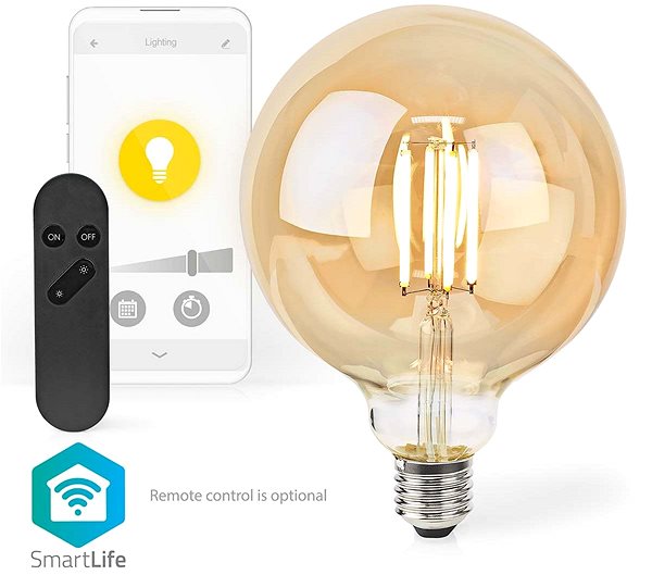 LED žárovka Nedis chytrá LED žárovka WIFILRF10G125 Vlastnosti/technologie