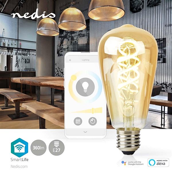 LED-Birne NEDIS intelligente LED-Glühbirne WIFILRT10ST64 Lifestyle