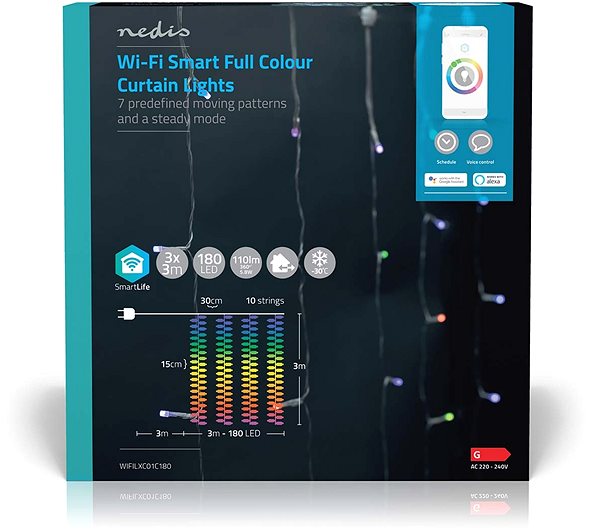 Svetelná reťaz NEDIS WiFi smart dekoratívne LED WIFILXC01C180 ...