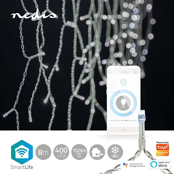 Lichterkette NEDIS Wi-Fi smart dekorative LED WIFILXC03W400 ...
