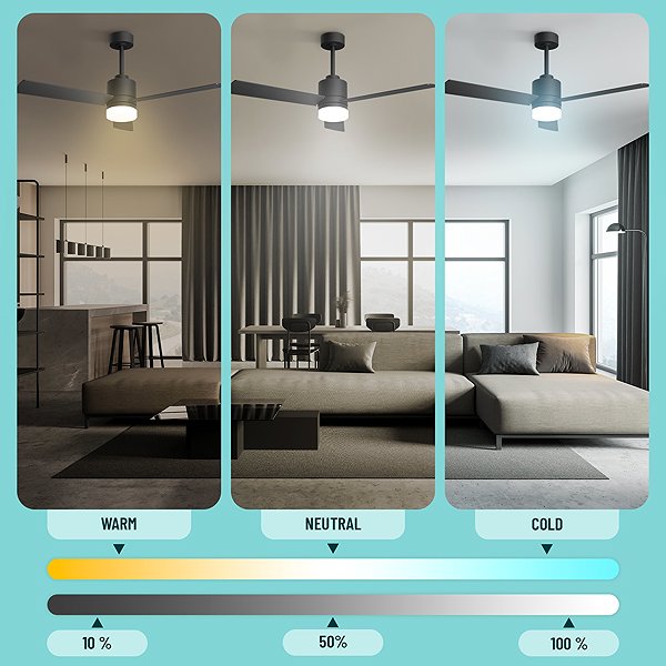 Fan NOATON 14132BBD Canis ceiling fan with light, black and dark brown ...