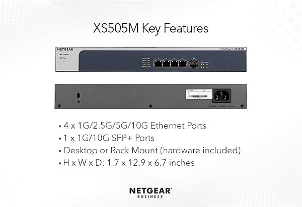Switch Netgear XS505M-100EUS Vlastnosti/technológia