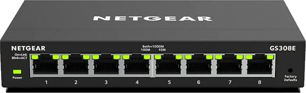 Switch Netgear GS308E Možnosti připojení (porty)