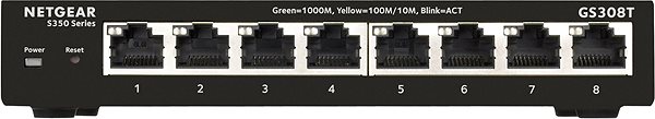 Switch Netgear GS308T Csatlakozási lehetőségek (portok)