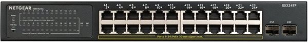 Switch Netgear GS324TP Csatlakozási lehetőségek (portok)