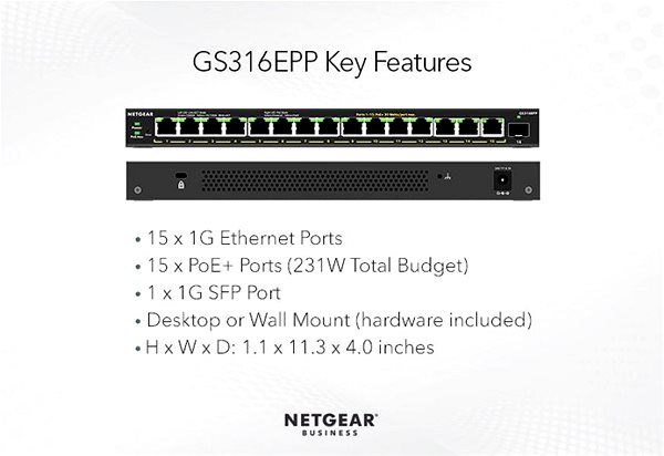 Switch Netgear GS316EPP ...