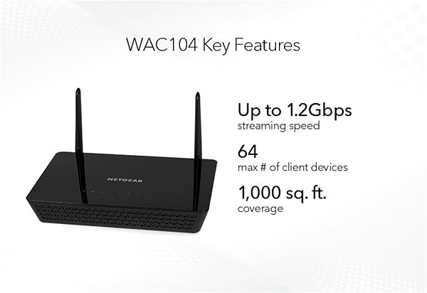 WiFi Access Point Netgear WAC104 Vlastnosti/technológia