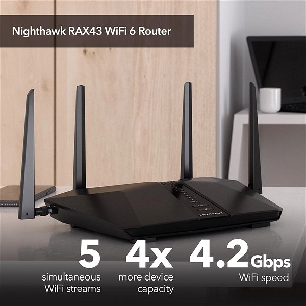 WiFi router Netgear RAX43 Jellemzők/technológia