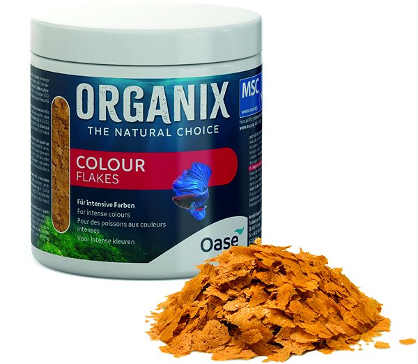 Aquarium fish food ORGANIX Colour Flakes 500 ml MSC .