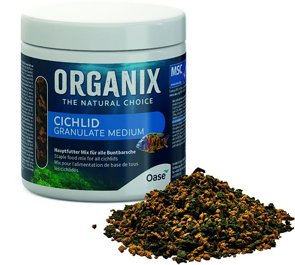 Food for aquarium fish ORGANIX Cichlid Granulate M 250 ml MSC .