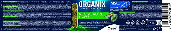 Food for aquarium fish ORGANIX Veggievore Flakes 175 ml MSC .