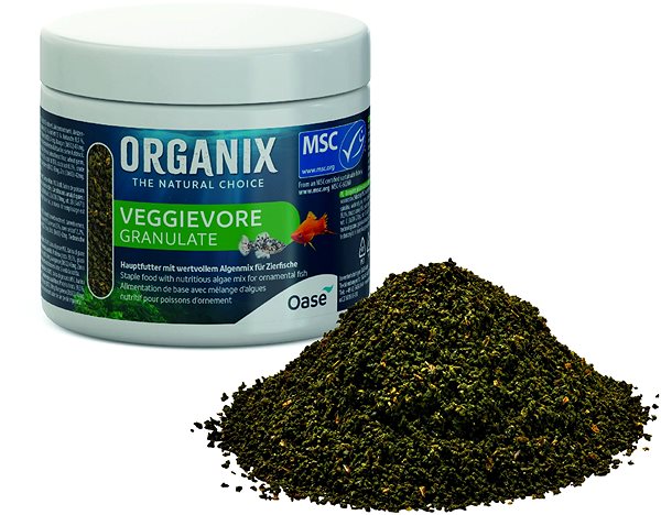 Food for aquarium fish ORGANIX Veggievore Granulate 175 ml MSC .
