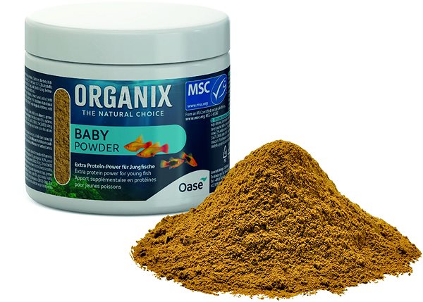 Aquarium fish food ORGANIX Baby Powder 175 ml MSC .