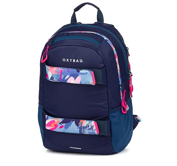 Rucksack OXYBAG Student Rucksack + etue Oxy Sport Flowers Blue ...
