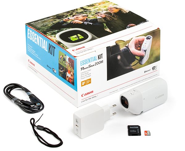 Digitální fotoaparát Canon PowerShot ZOOM Essential Kit bílý Obal/krabička