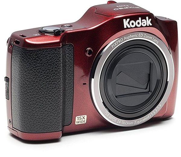 Digitális fényképezőgép Kodak FriendlyZoom FZ152 piros Oldalnézet