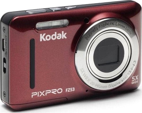 Digitális fényképezőgép Kodak FriendlyZoom FZ53 piros Oldalnézet