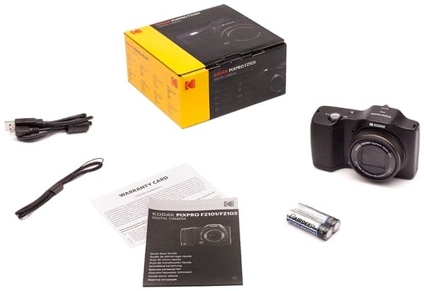 Digitalkamera Kodak FriendlyZoom FZ101 - schwarz Packungsinhalt