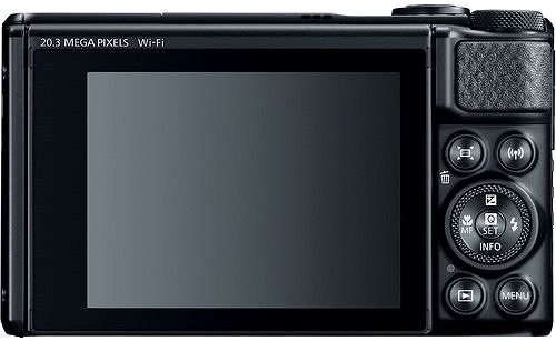 Digitalkamera Canon PowerShot SX740 HS schwarzes Travelkit Rückseite