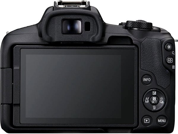 Digitális fényképezőgép Canon EOS R50 fekete + RF-S 18-150mm S Hátoldal