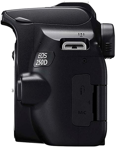 Digitalkamera Canon EOS 250D schwarz + EF-S 18-55 mm f/3,5-5,6 DC III Bodenseite