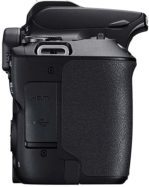 Digitalkamera Canon EOS 250D schwarz + EF-S 18-55 mm f/3,5-5,6 DC III Bodenseite