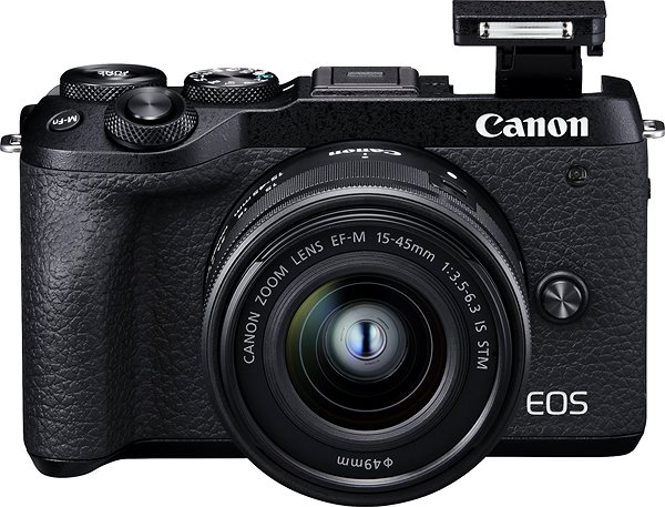 Digitális fényképezőgép Canon EOS M6 Mark II + EF-M 15-45 mm f/3.5-6.3 IS STM Webcam Kit fekete Jellemzők/technológia
