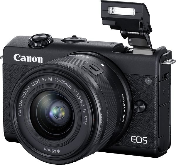 Digitális fényképezőgép Canon EOS M200 + EF-M 15-45 mm f/3.5-6.3 IS STM Webcam Kit fekete Jellemzők/technológia