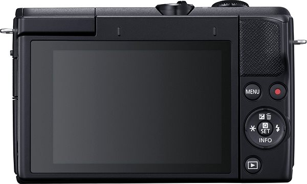 Digitális fényképezőgép Canon EOS M200 + EF-M 15-45 mm f/3.5-6.3 IS STM Webcam Kit fekete Hátoldal