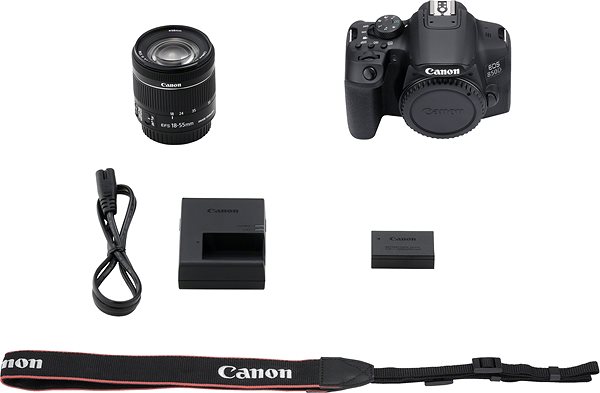 Digitalkamera Canon EOS 850D + EF-S 18-55 mm f/3,5-5,6 IS STM Packungsinhalt