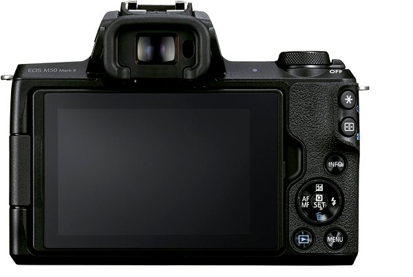 Digitalkamera Canon EOS M50 Mark II schwarz + EF-M 15-45 mm f/3.5-6.3 IS STM + EF-M 55-200 mm f/4.5-6.3 IS STM Rückseite