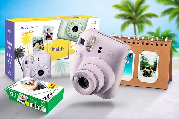 Instantný fotoaparát FujiFilm Instax Mini 12 Lilac Purple + mini film 20 ks fotiek + Instax desk album 40 Craft ...