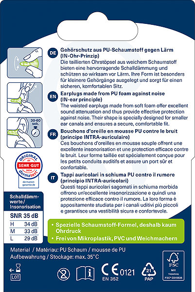 Füldugó Ohropax Young Earplugs, 10 db ...