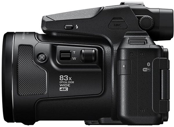 Digitális fényképezőgép Nikon COOLPIX P950 fekete színű Oldalnézet