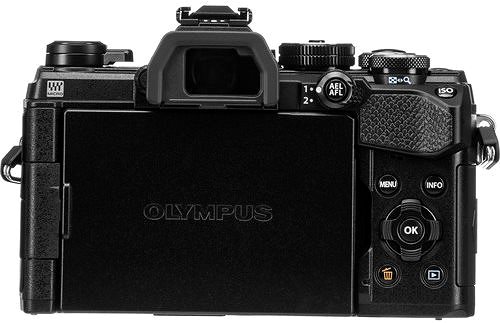 Digitális fényképezőgép Olympus OM-D E-M5 Mark III + ED 12-200 mm f/3,5-6,3 fekete Hátoldal